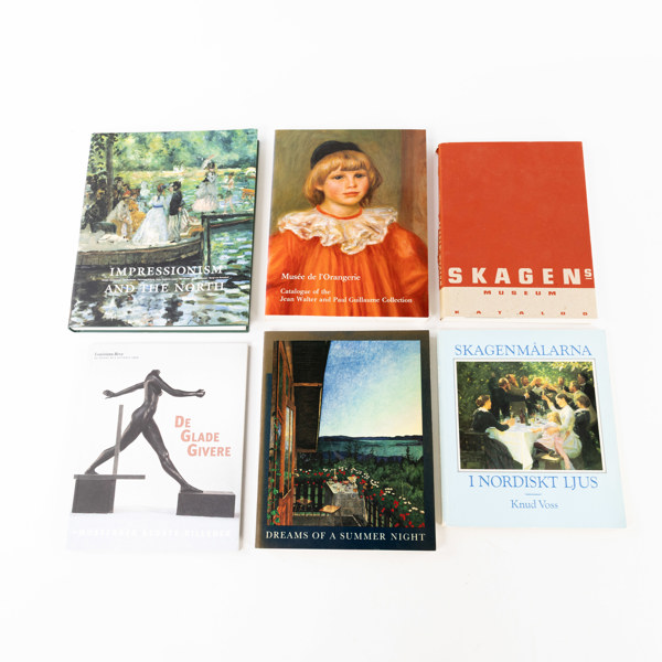Böcker, 5 st, bl a Skagen Museum