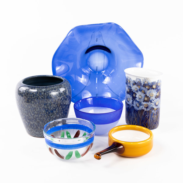 Diverse porslin, glas, m.m., 6 delar, bl a Steninge Slott, Walther Glas, m.m.