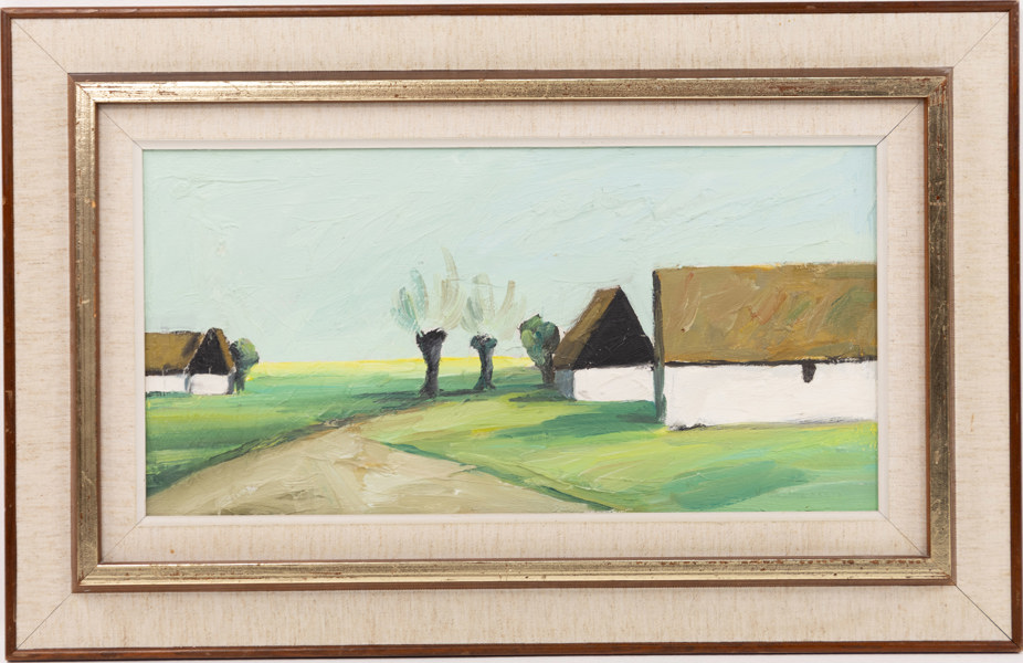 Viktor Rasmussen, olja på pannå, signerad, 64 x 41 cm