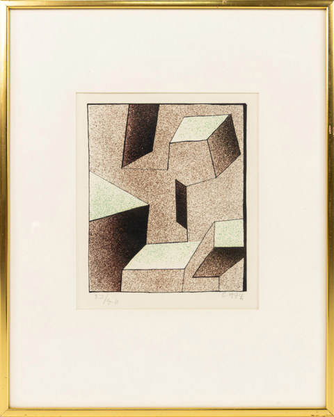 Curt Hillfon, litografi, 27/511, signerad, 41x51 cm