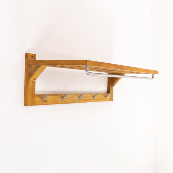 Hatthylla, ek/metall, modern tillverkning, bredd 80 cm