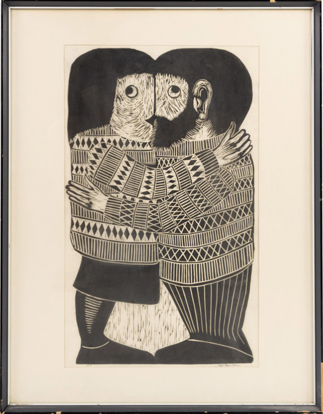 Oidentifierad konstnär, litografi, ET, signerad Holger.., 53 x 68 cm