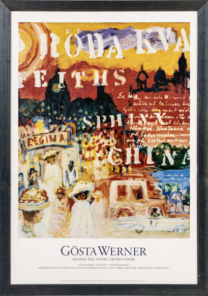 Gösta Werner, utställningsaffisch, 76x107 cm
