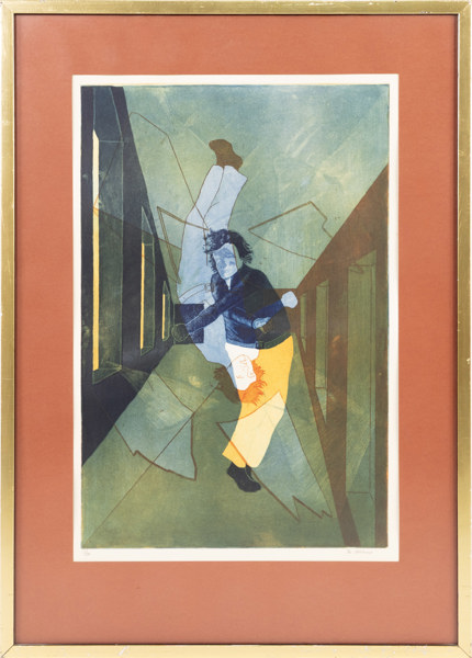 Bo Nerlund, litografi, 3/30, signerad, 60x84 cm