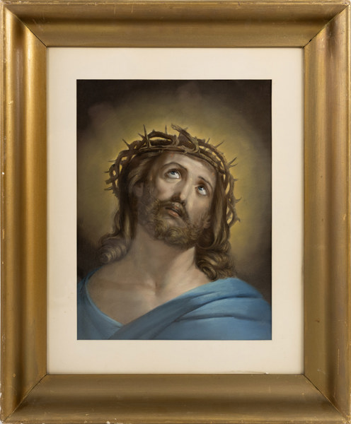 Oidentifierad konstnär, gouache, "Jesus Kristus", 55 x 66 cm