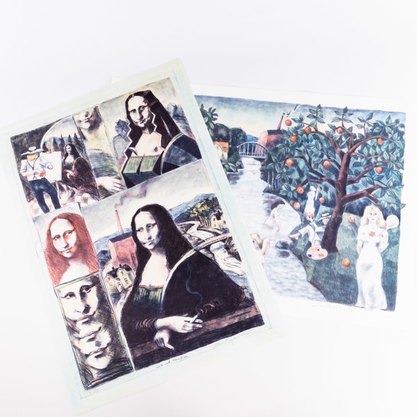 Jussi Taipaleenmäki, litografier, 2 st, numrerade, signerade