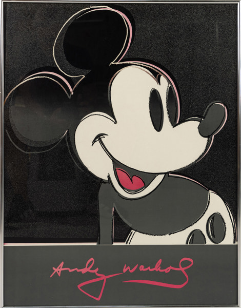 Andy Warhol, inramad affisch, "Mickey Mouse", 60 x 76 cm