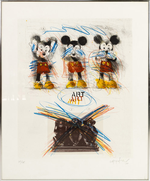 Lasse Åberg, litografi, "Art, art, art", signerad, numrerad 105/175, 64 x 76 cm