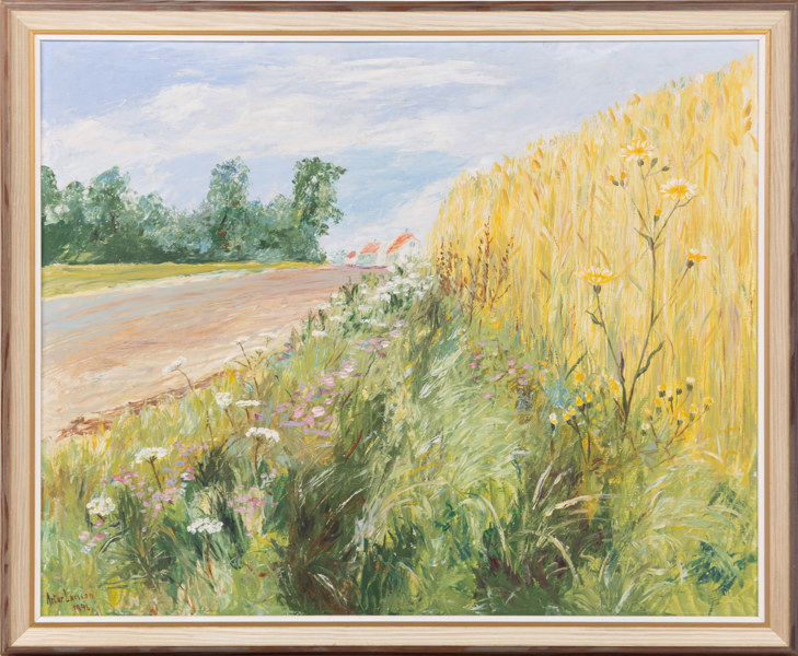 Artur Larsson, olja på pannå, signerad, 79 x 67 cm