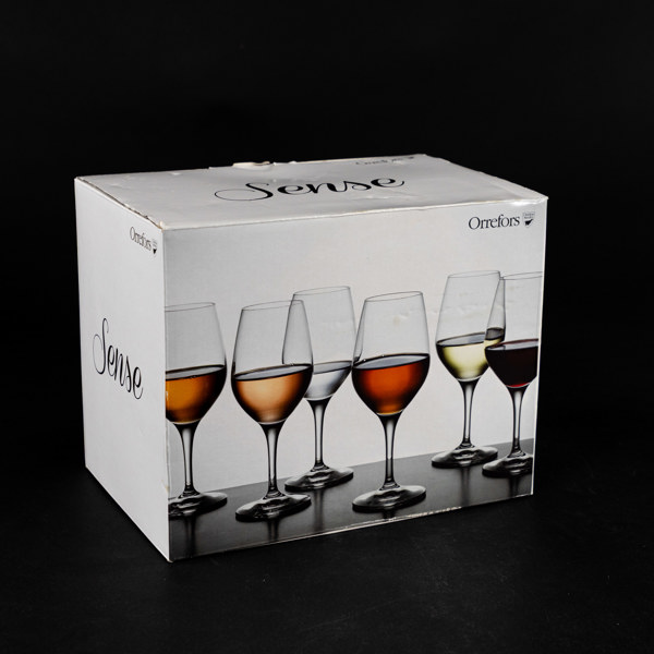 Vinglas, 6 st, "Sense", Orrfors, höjd 17 cm