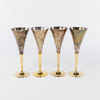 Champagneglas, 4+1 st, nysilver och mässing, Scandia Guld, högsta 22 cm