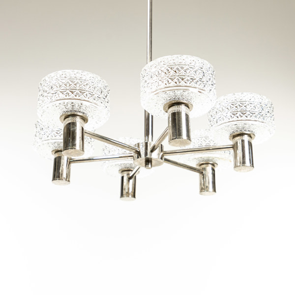 Taklampa, metall/glas, Tyringe Konsthantverk, Ø 60 cm