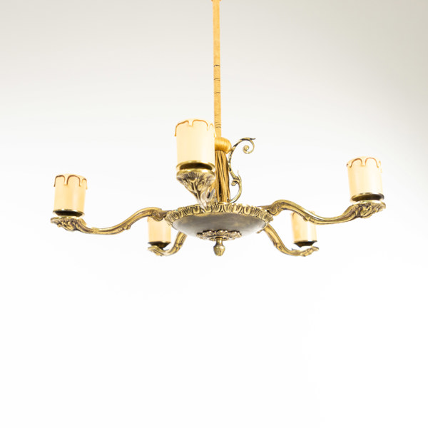 Taklampa, metall/glas, 40/50-tal, Ø 45 cm