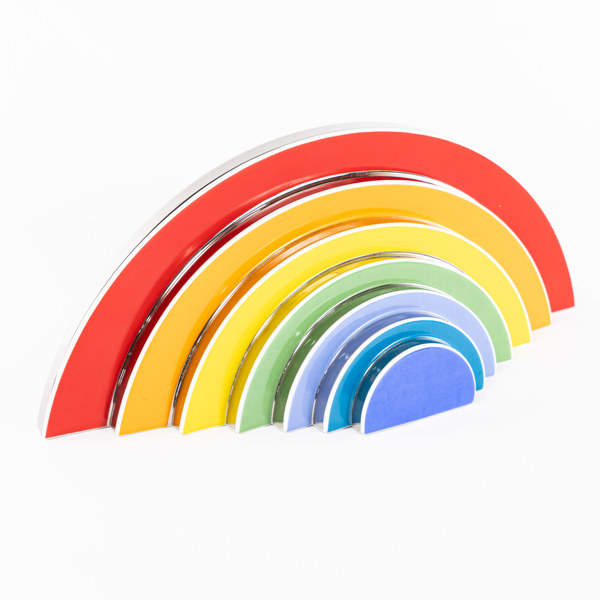 Otto Piene, skulptur, "Regnbåge", Rosenthal, signerad, 3/30, bredd 46 cm