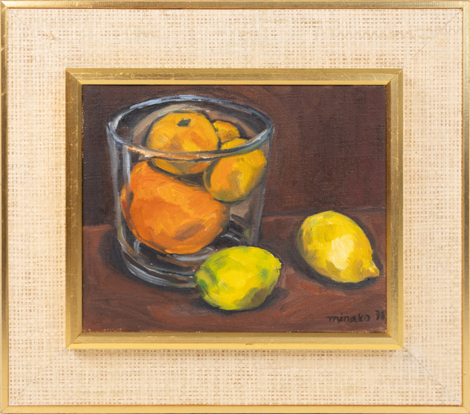 Minako Masui, olja på duk, signerad, 41x36 cm