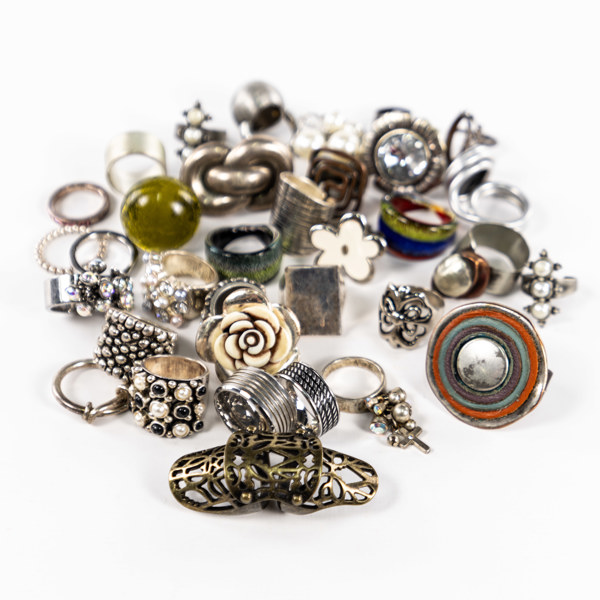 Ringar, 34 st, blandade modeller