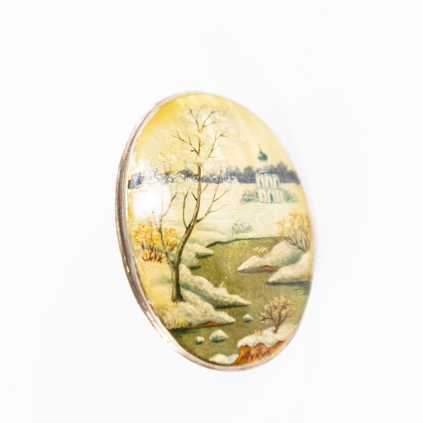 Miniatyrmålning, pärlemo, sannolikt Ryssland, 50 x 40 mm