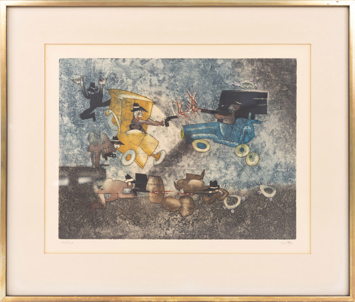 Roberto Matta, etsning, 82/100, signerad, 73x62 cm