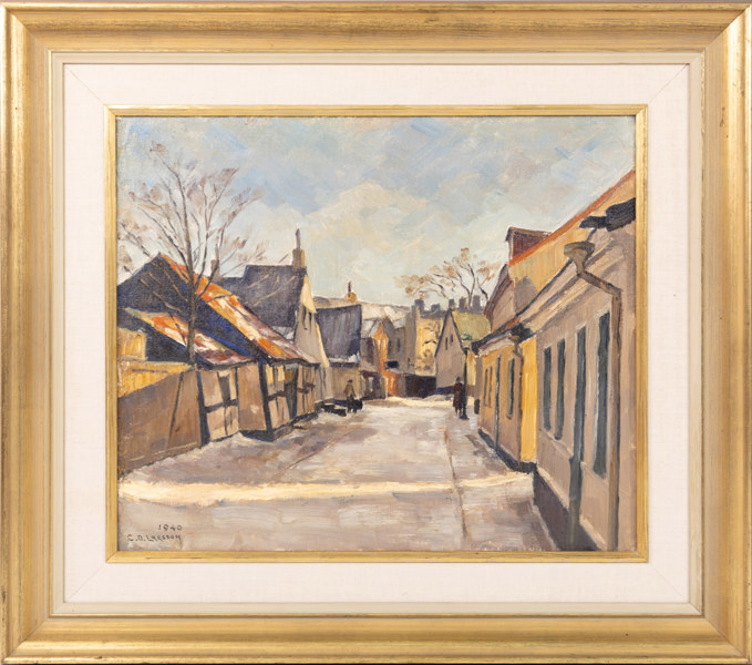 Carl Oscar Larsson, olja på duk, lundamotiv, signerad, 76x67 cm