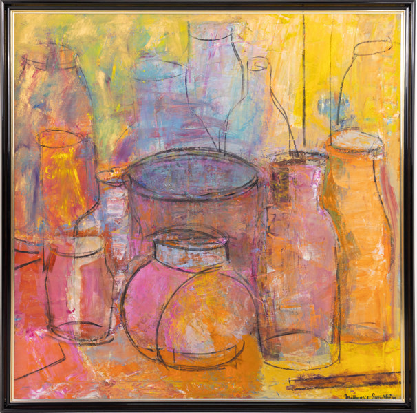 Brittmarie Sundström, olja på duk, signerad, 83x83 cm