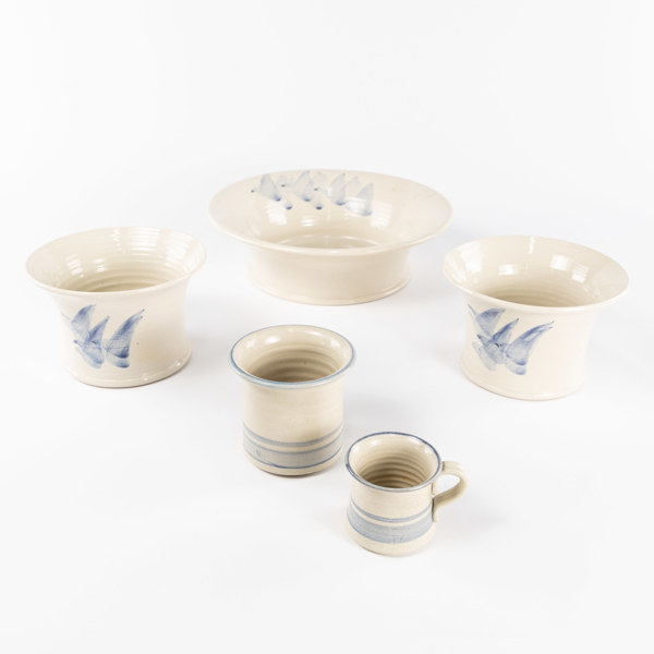 Keramik, 5 delar, Fågelmara Krukmakeri