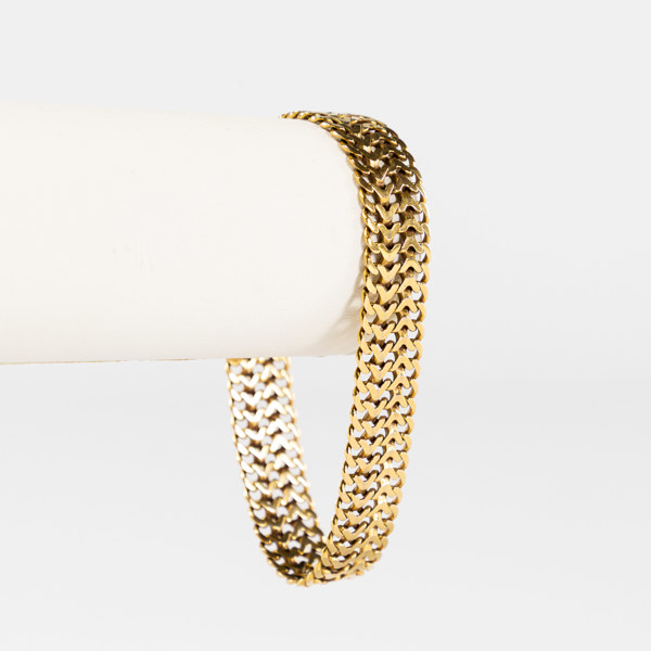 Armband, fiskben, 18k guld, 36,4 gram