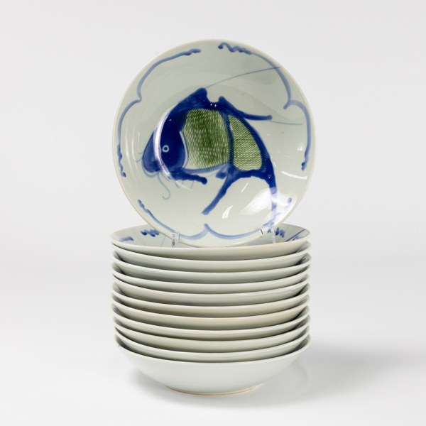 Djupa tallrikar, 12 st, Kina, 1900-tal, diameter 20,5 cm