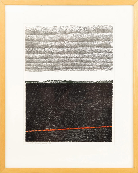 Gösta Backlund, litografi, signerad, 38x48 cm