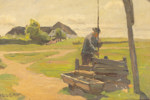 Albert Kongsbak, olja på pannå, signerad, 42x32 cm