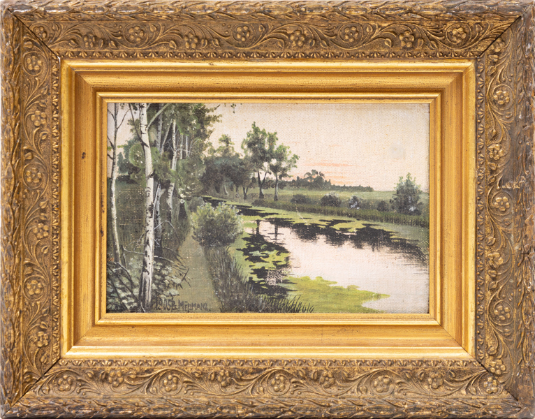 Oidentifierad konstnär, olja på pannå, signerad, 28x22 cm