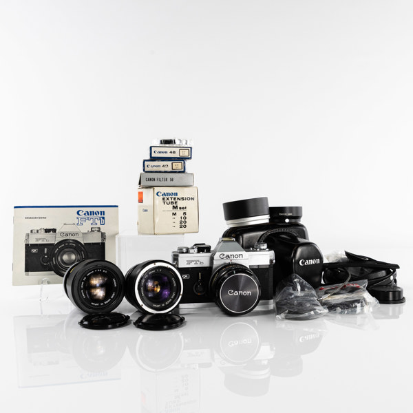 Systemkamera, Canon, FTb QL, 3 objektiv, 70-tal, Japan