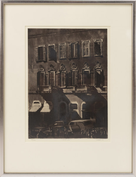 Sixten Haage, etsning, "Märkt ljus", signerad, numrerad 78/125, 43 x 57 cm