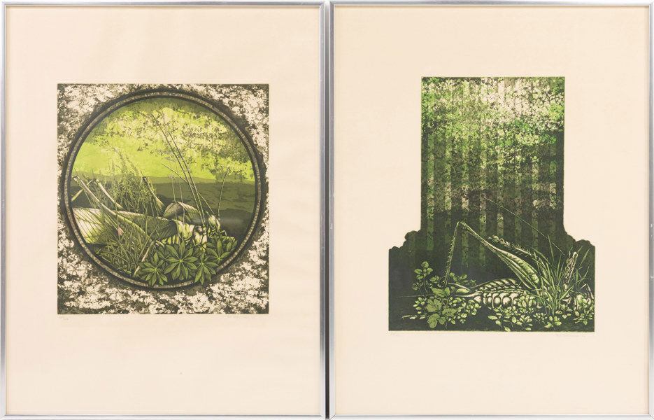 Per Svensson, litografier, 2 st, signerade, 50,5x66 cm