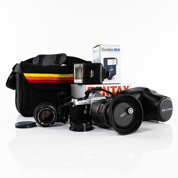 Systemkamera, Pentax ME Super, 2 objektiv, 70/80-tal, Japan