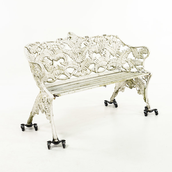 Trädgårdssoffa, "Ormbunke", metall/trä, längd 144 cm