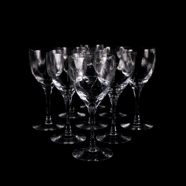 Bertil Vallien, vinglas, 9 st, "Chateau", Kosta Boda, höjd 17 cm