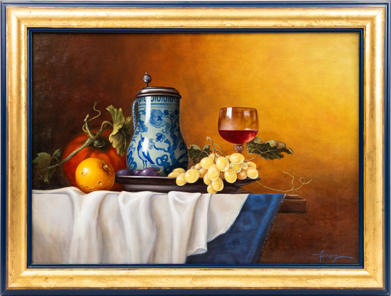 Oidentifierad konstnär, olja på duk, signerad, 82,5x60 cm