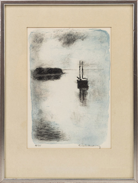 Gustav Rudberg, litografi, signerad, numrerad 47/75, 35 x 47 cm