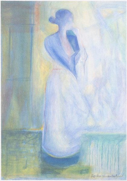 Emilia Linderholm, litografi, X/290, signerad, 39x56,5 cm