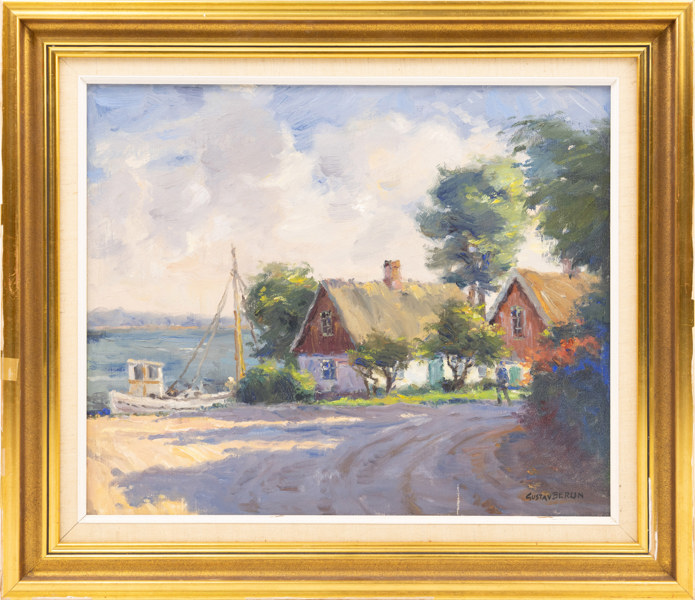 Gustav Berlin, olja på duk, "Från Svanshall", signerad, 59 x 50 cm