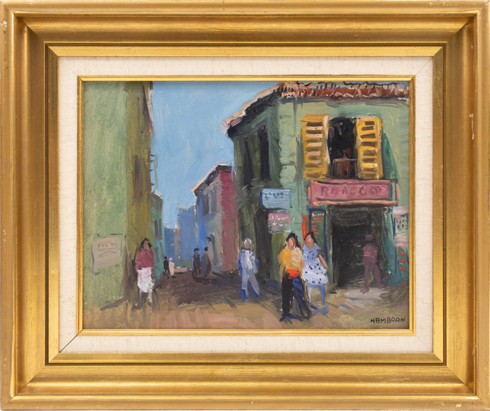 Axel Hamborn, olja på pannå, signerad, 49 x 41 cm