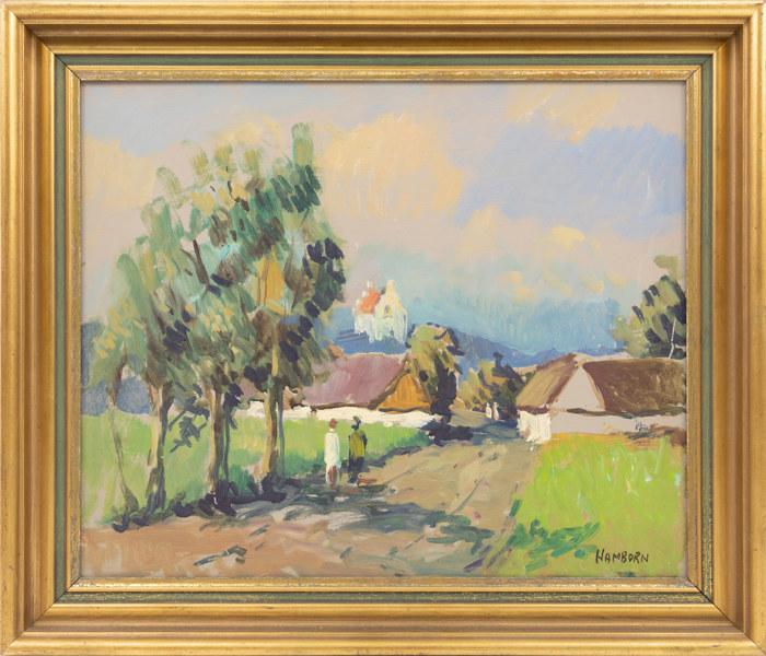 Axel Hamborn, olja på pannå, signerad, 56 x 48 cm