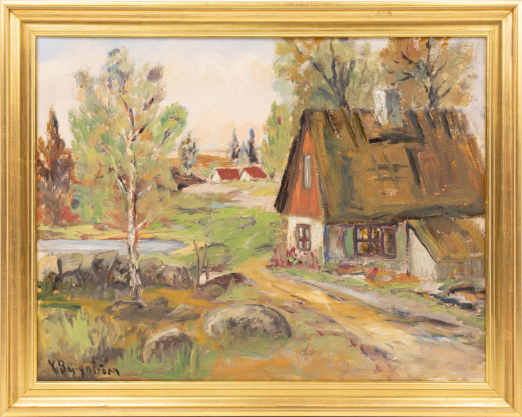 Karin Borgström, olja på pannå, signerad, 66 x 53 cm