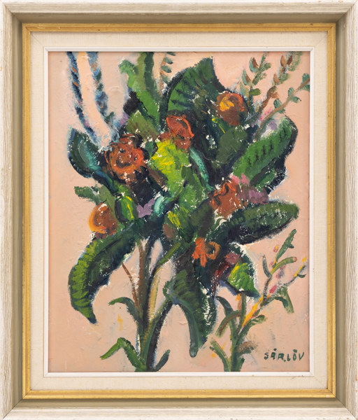 Malte Särlöv, olja på pannå, signerad, 49 x 58 cm