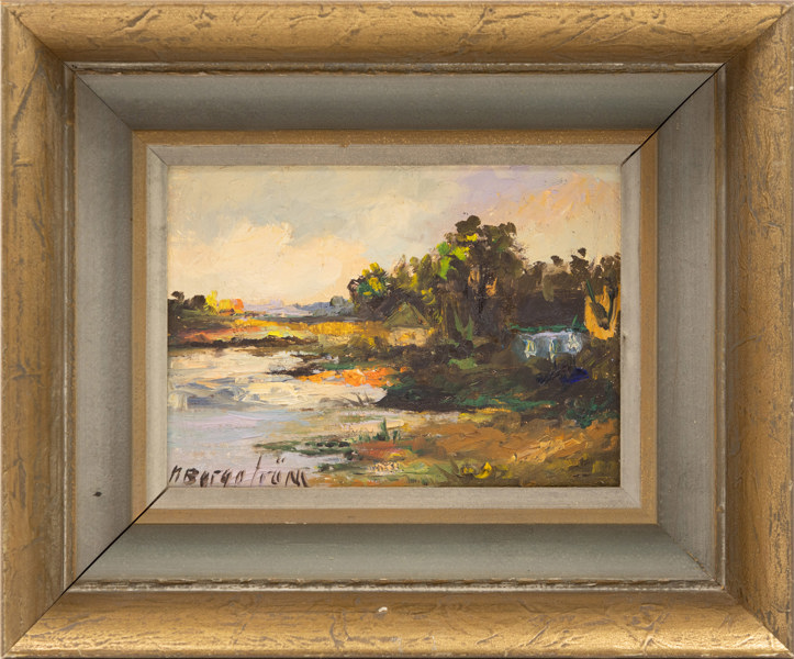 Karin Borgström, olja på pannå, signerad, 29 x 24 cm