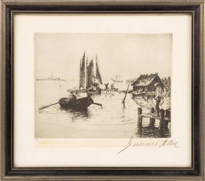 Gerhard Albe, etsning, signerad, 30 x 26 cm