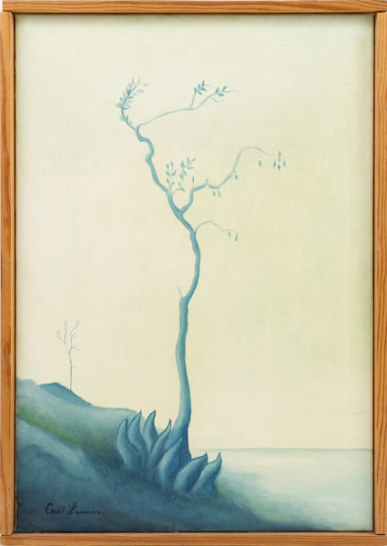 Carl E Larsson, olja på duk, signerad, 41x57 cm