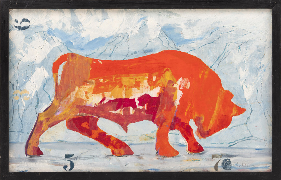 Karl Adrian, olja på pannå, signerad, 59 x 38 cm