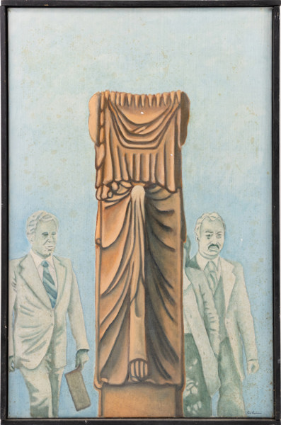 Carl E Larsson, olja på duk, signerad, 62x93 cm