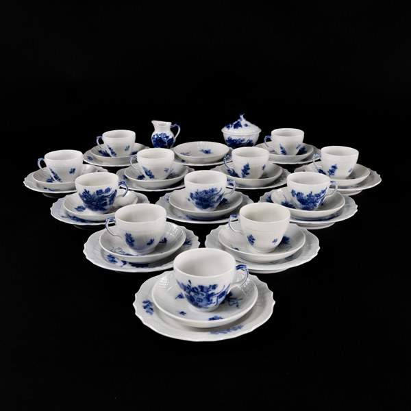 Kaffeservis, 40 delar, "Blå Blomst", Royal Copenhagen